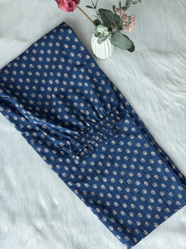 KCH0001:Ajrakh Printed Yale Blue Cotton Kurta&Pant With Dupatta - Image 6