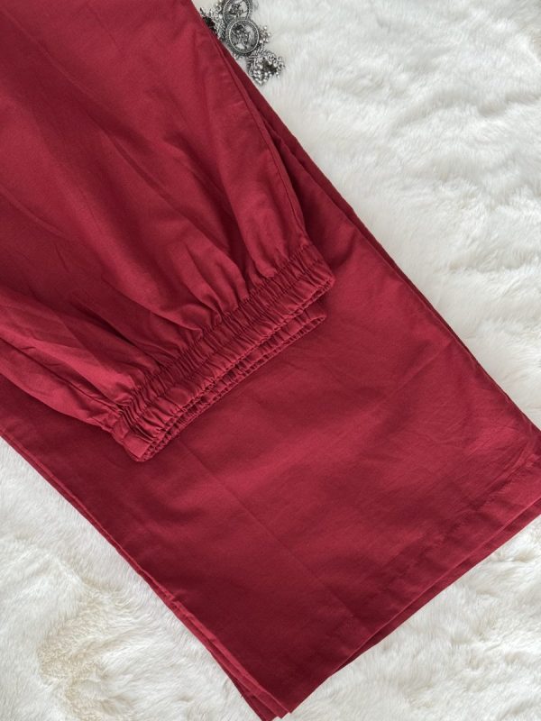 KCH0006:Royal Red Soft Cotton Dupatta Set - Image 4