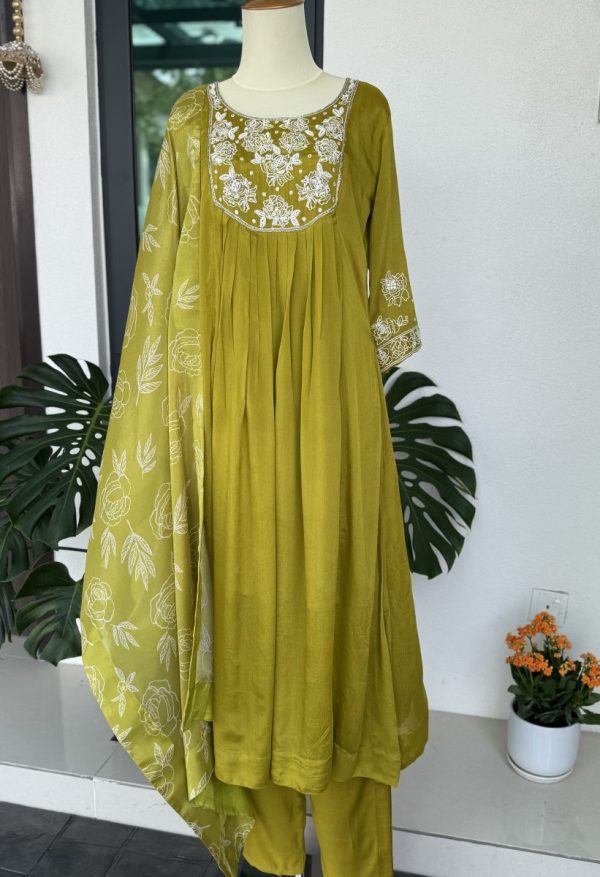 KCH0010:Pure Chinon Mossy Green Suits - Image 6