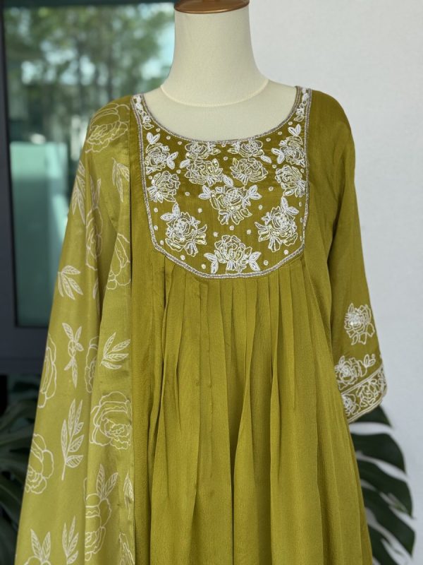 KCH0010:Pure Chinon Mossy Green Suits - Image 5