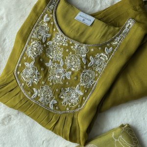 KCH0010:Pure Chinon Mossy Green Suits