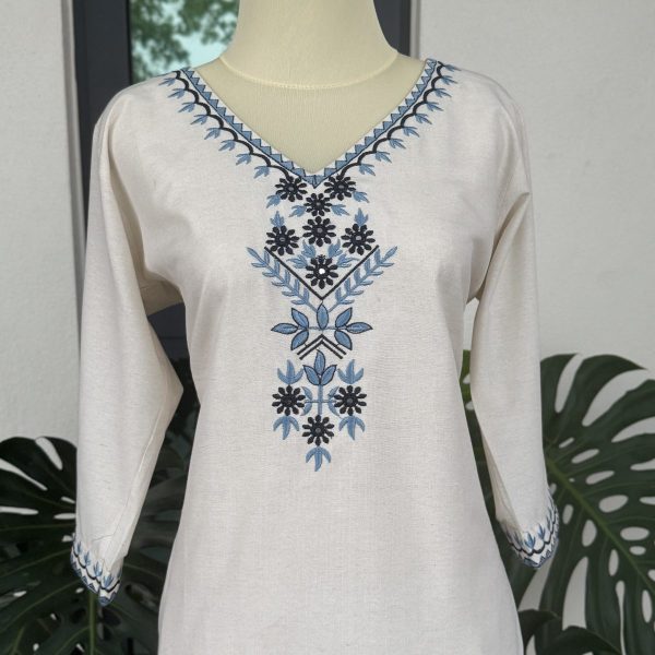 KCH0007:Handloom Cotton Kurta Pant With Khadi Silk Dupatta - Image 4