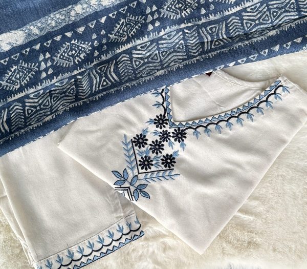 KCH0007:Handloom Cotton Kurta Pant With Khadi Silk Dupatta