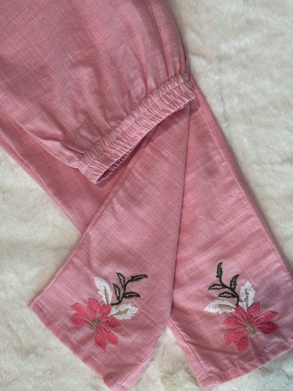 KCH0005:Flamingo Cotton Slub Kurta Pant&Dupatta - Image 5