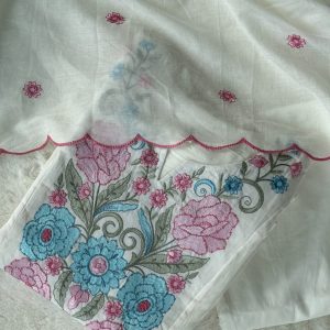 KCH0017:Pure White Premium Mul Chanderi Suit