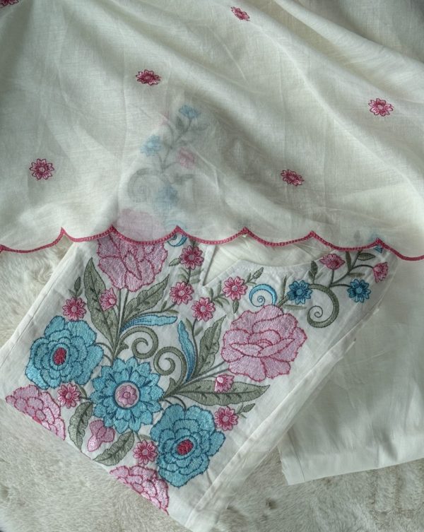 KCH0017:Pure White Premium Mul Chanderi Suit