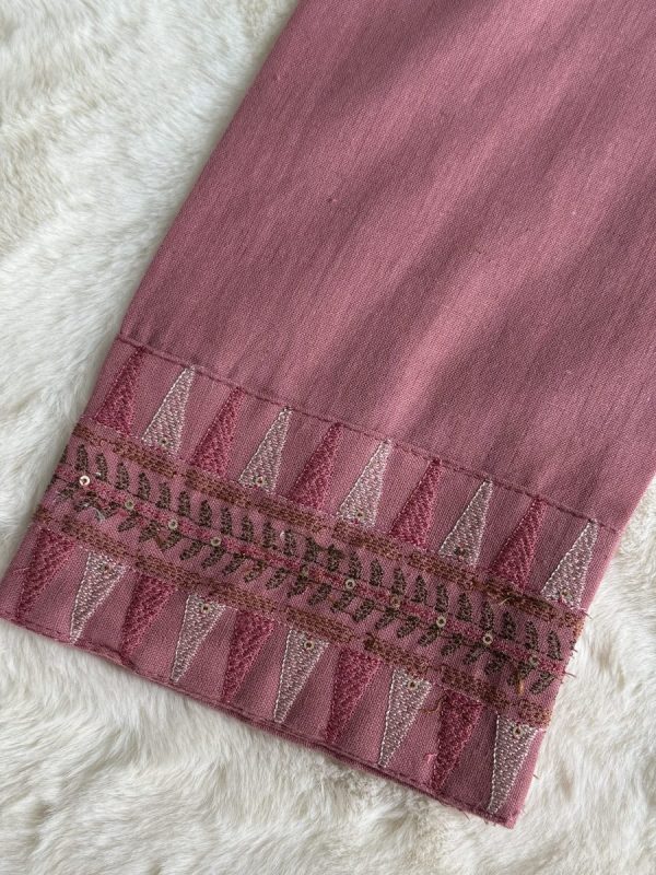 KCH0022:Dusty Rose Embroidered A-Line Kurta Set - Image 5