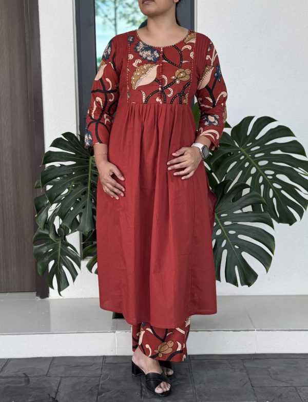 KCH0024:Kalamkari Pure Mul Cotton Kurta Suits - Image 3