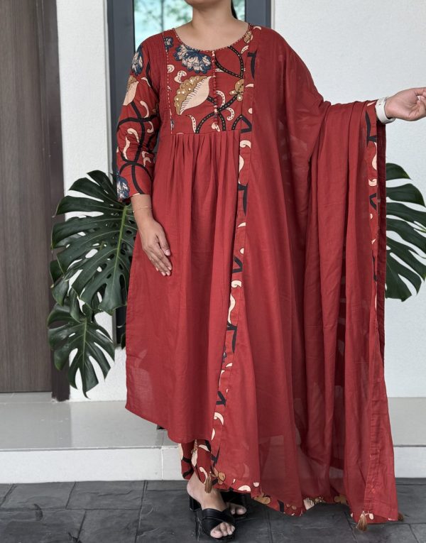 KCH0024:Kalamkari Pure Mul Cotton Kurta Suits - Image 2