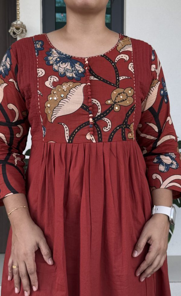 KCH0024:Kalamkari Pure Mul Cotton Kurta Suits - Image 4