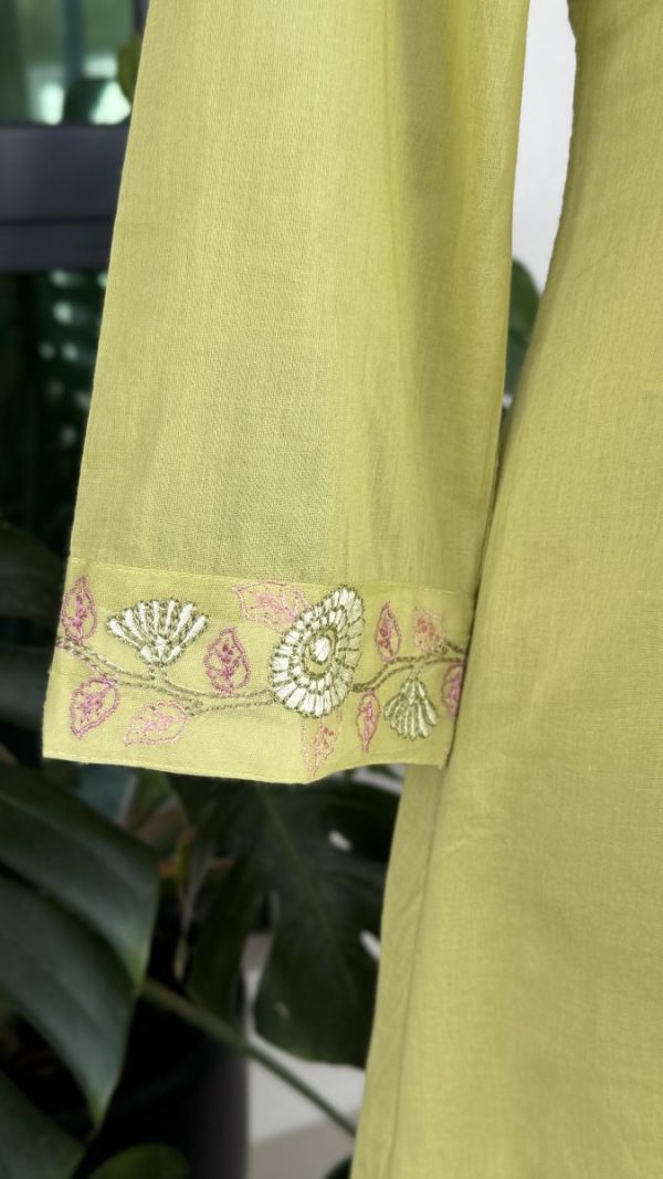 KCH0026:Pastel Sunshine Mul Chanderi Embroidered Kurta Suit - Image 4
