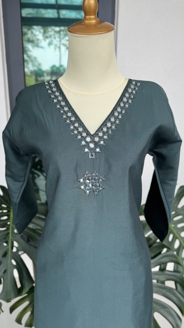 KCH0027:Emerald Mirrorwork 2pc Cord Set - Image 2