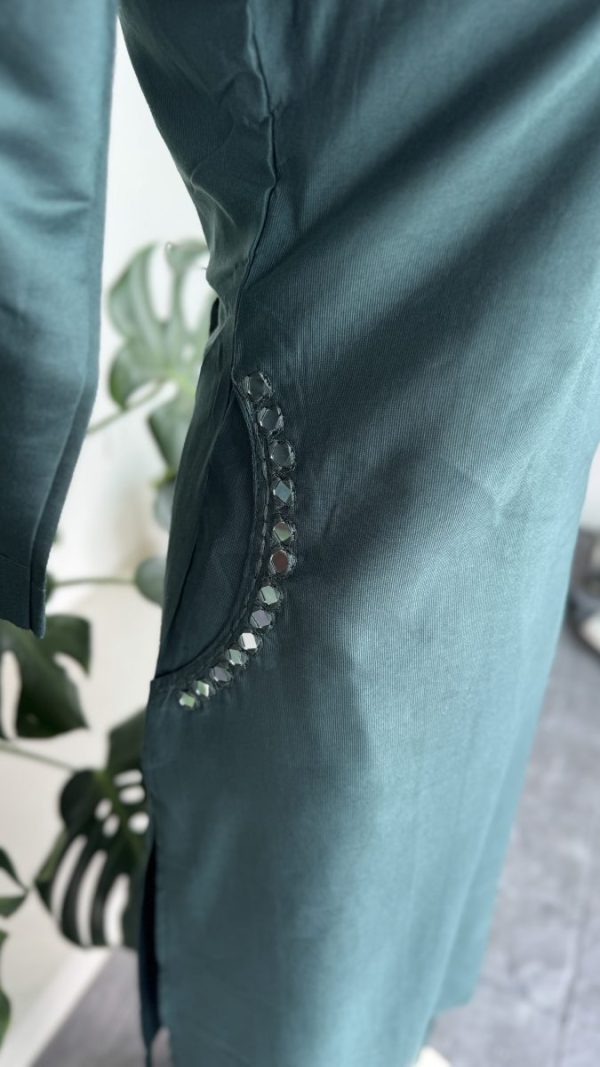 KCH0027:Emerald Mirrorwork 2pc Cord Set - Image 4