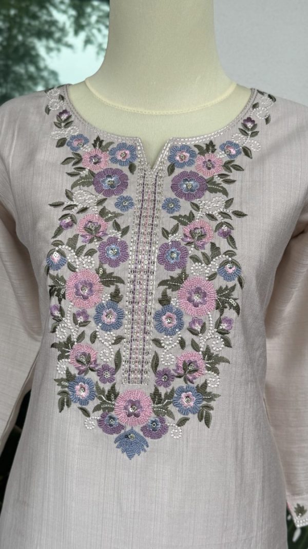 KCH0035:Ethereal Pastel Embroidered Kurta Suit - Image 3
