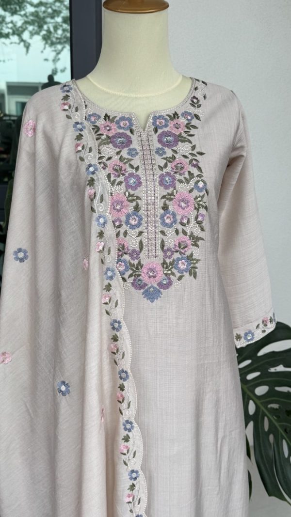KCH0035:Ethereal Pastel Embroidered Kurta Suit - Image 4