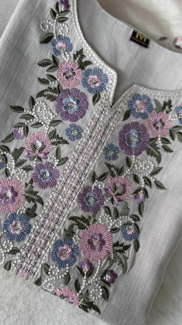 KCH0035:Ethereal Pastel Embroidered Kurta Suit - Image 7