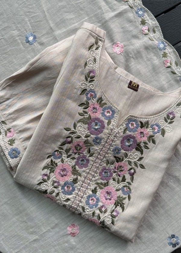 KCH0035:Ethereal Pastel Embroidered Kurta Suit - Image 6
