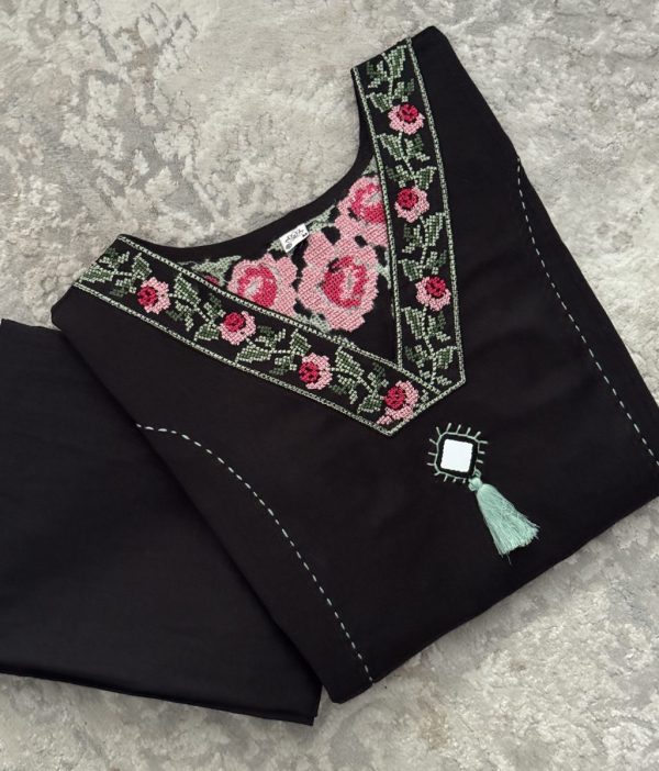 KCH0036:Premium Linen Cotton Black Cord Set - Image 4