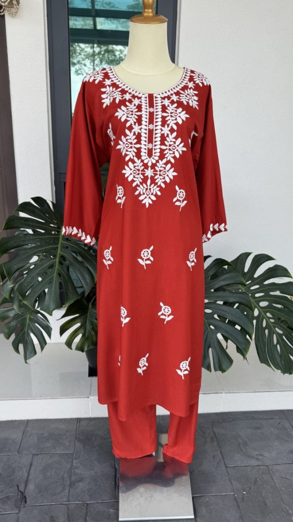 KCH0037:Plus Size Chikankari Kurta Suit - Image 2