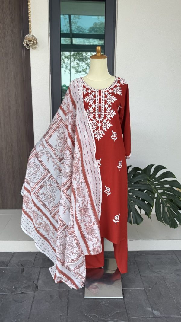 KCH0037:Plus Size Chikankari Kurta Suit - Image 5