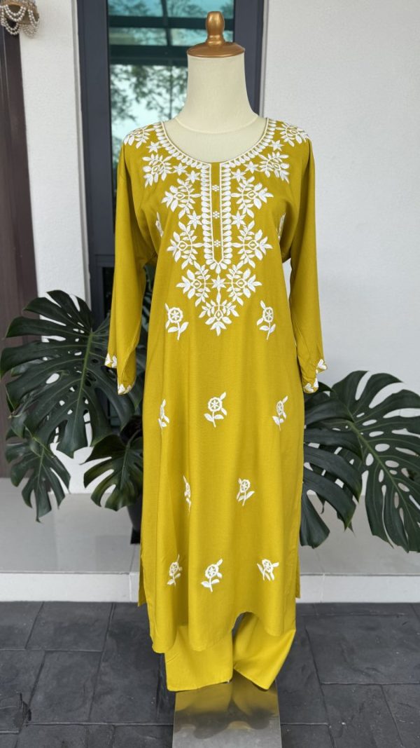 KCH0038:Plus Size Chikankari Kurta Suit - Image 2