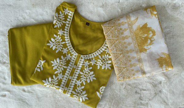 KCH0038:Plus Size Chikankari Kurta Suit - Image 5