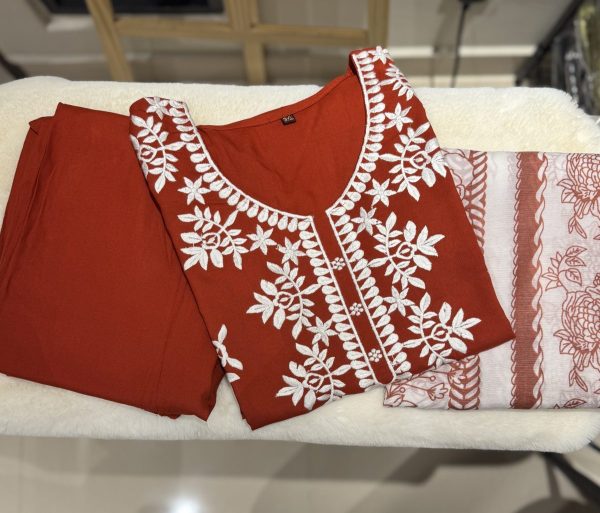KCH0037:Plus Size Chikankari Kurta Suit - Image 6