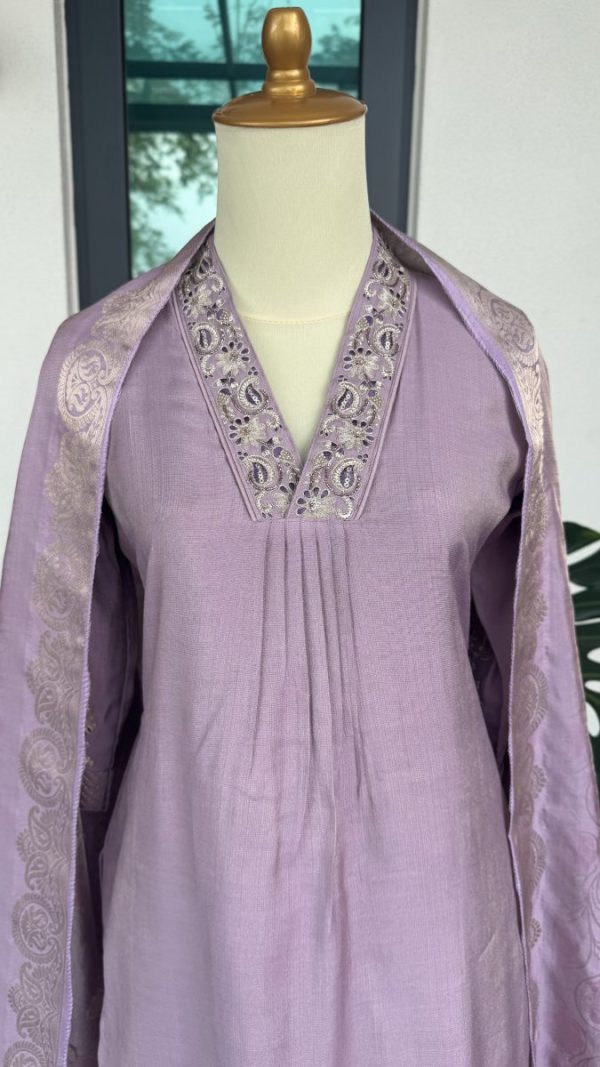 KCH0041:Dusky Lavender Kurta Suit - Image 7