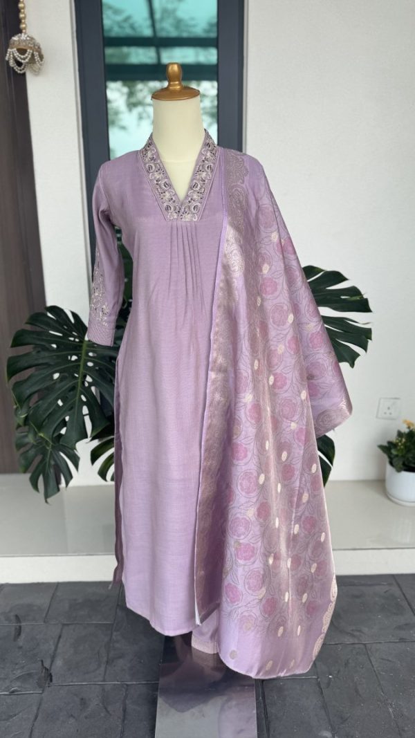 KCH0041:Dusky Lavender Kurta Suit - Image 8