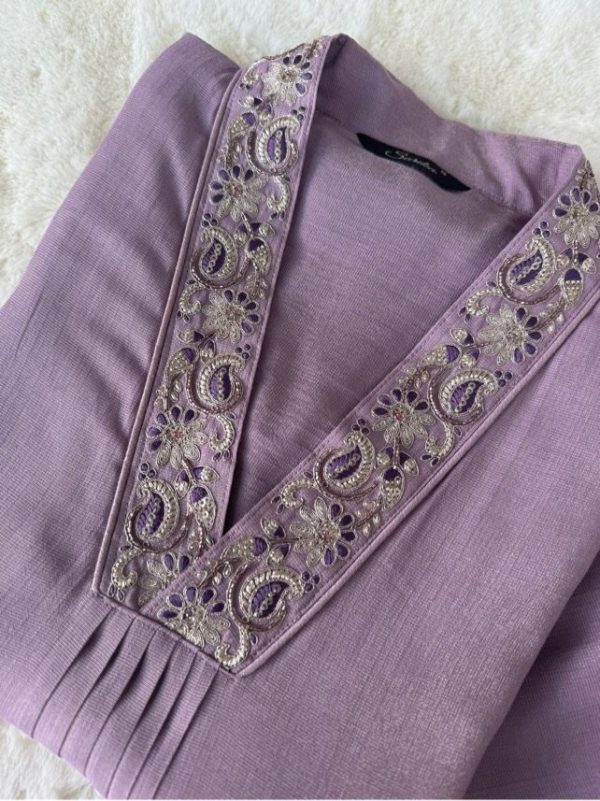 KCH0041:Dusky Lavender Kurta Suit - Image 2