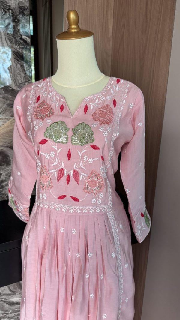 KCH0042:Petal Pink Mul Chanderi Suit - Image 2