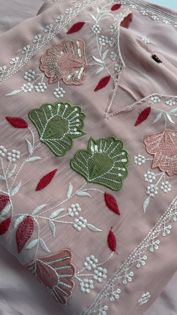 KCH0042:Petal Pink Mul Chanderi Suit - Image 4