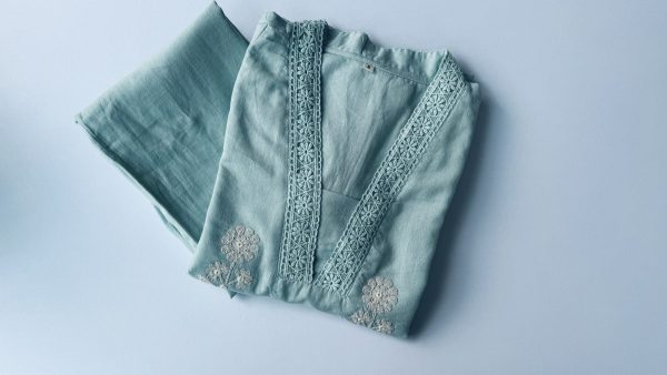 KCH0043:Calm Sky Cotton Kurta Suit - Image 3
