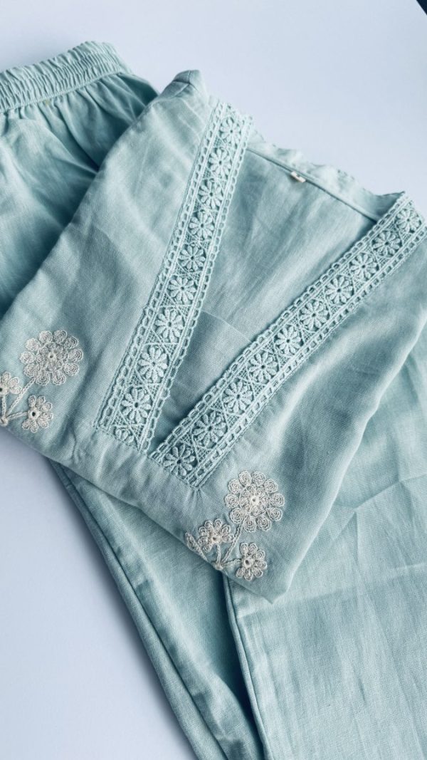 KCH0043:Calm Sky Cotton Kurta Suit - Image 5