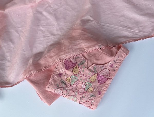 KCH0050:Pastel Pink Floral Embroidered Mul Cotton Suit - Image 4