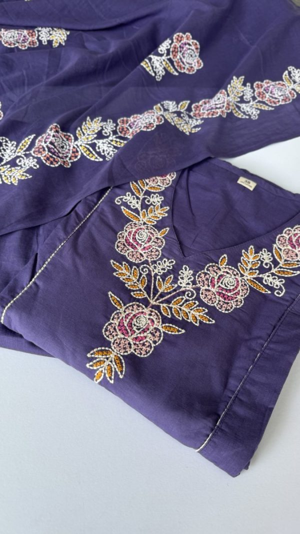 KCH0052:Orchid Purple Embroidered Kurta Suit - Image 3