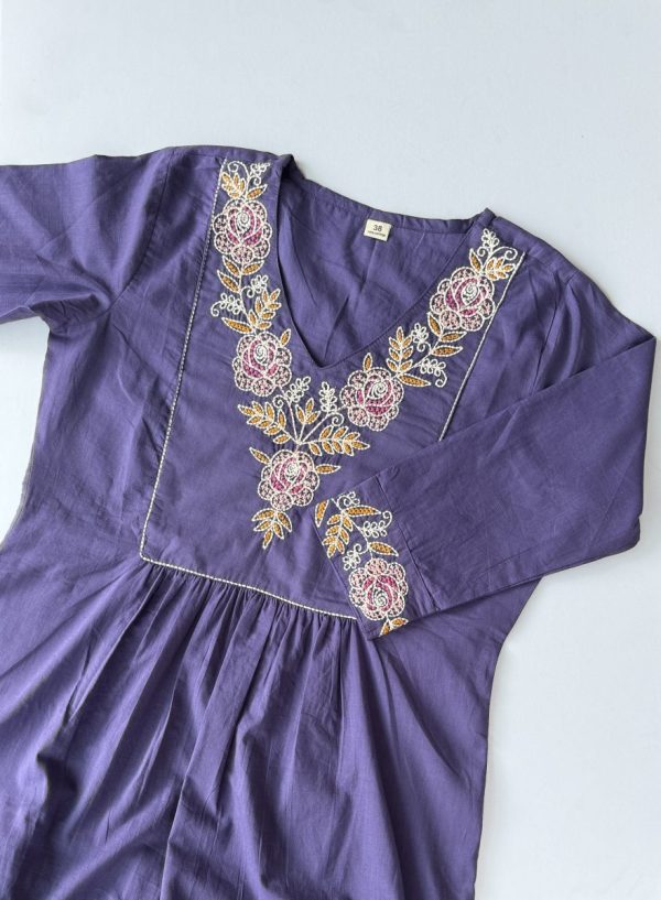 KCH0052:Orchid Purple Embroidered Kurta Suit - Image 4