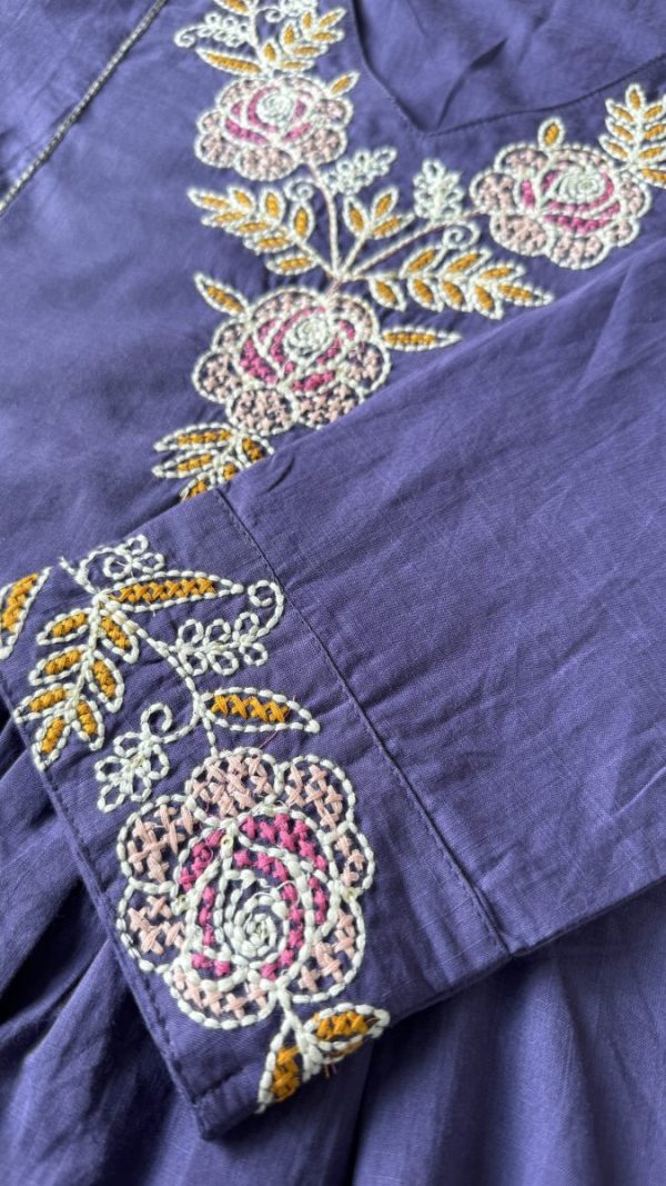 KCH0052:Orchid Purple Embroidered Kurta Suit - Image 5