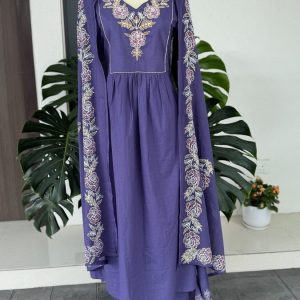KCH0052:Orchid Purple Embroidered Kurta Suit