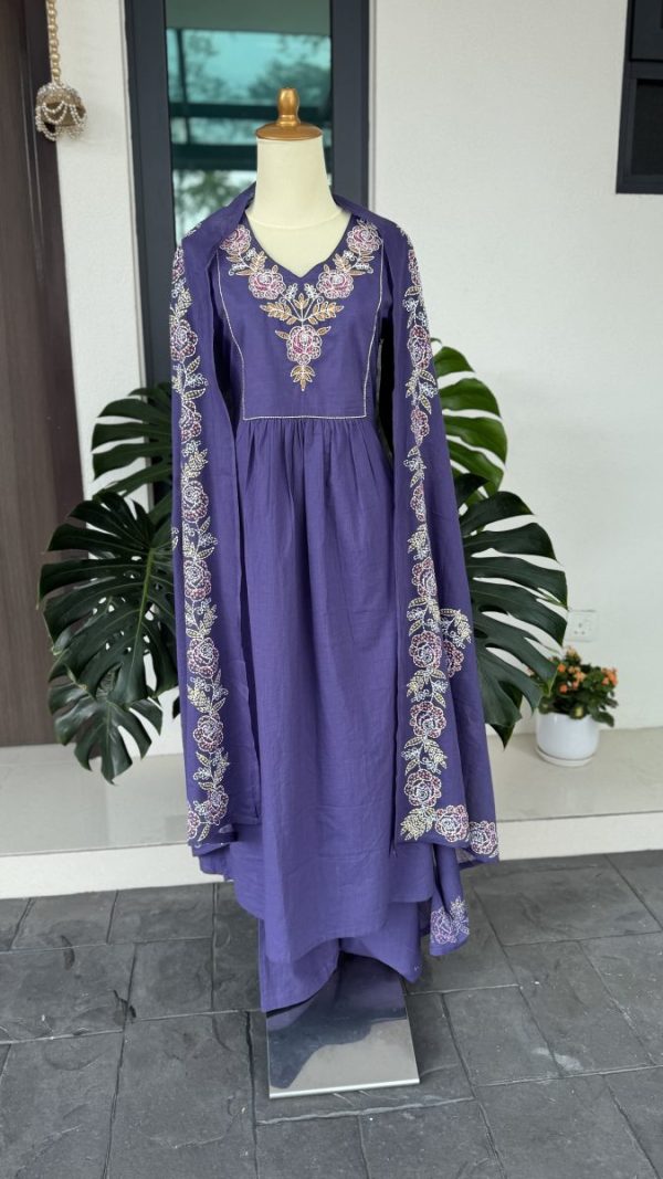 KCH0052:Orchid Purple Embroidered Kurta Suit