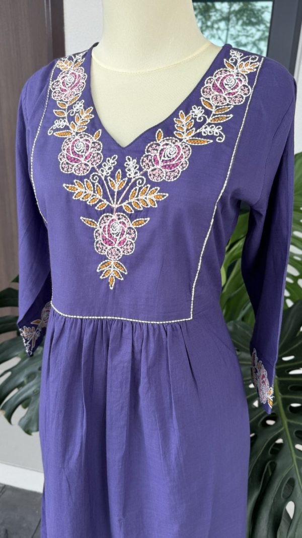 KCH0052:Orchid Purple Embroidered Kurta Suit - Image 2