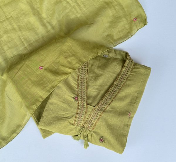 KCH0053:Soft Lime Green A-Line Kurta Suit - Image 5