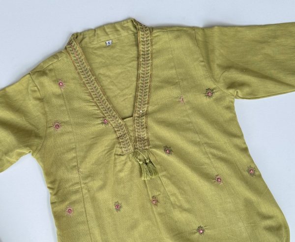 KCH0053:Soft Lime Green A-Line Kurta Suit - Image 6