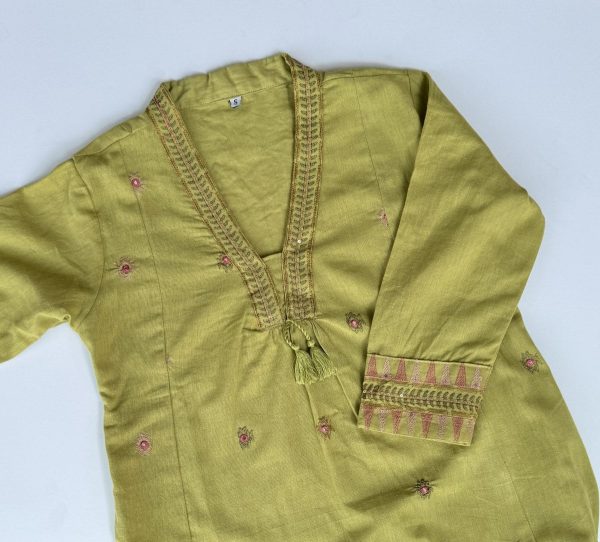 KCH0053:Soft Lime Green A-Line Kurta Suit - Image 7