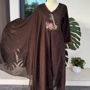 KCH0065:Brown Rhythms Cotton Kurta Suit