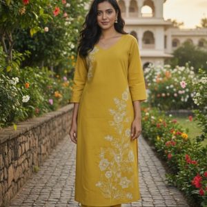KCH0079:Yellow Cotton Co-Ord Set