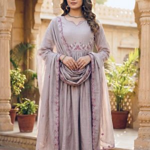 KCH0083:Dove Bloom Pure MulChanderi Kurta Suit