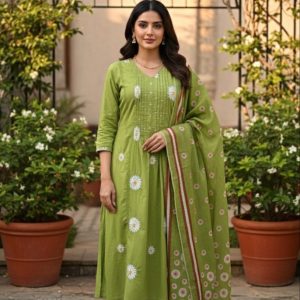 KCH0087:Daisy Bloom Cotton Kurta Suit
