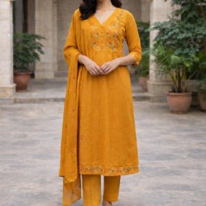 KCH0094:Yellow Thendral Cotton Kurta Suit