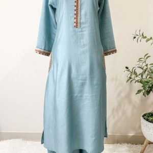 KCH0106:Sky Mist Cotton Silk Co-Ord Set